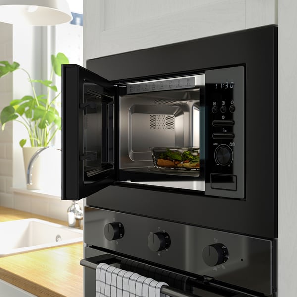 LAGAN built-in microwave, black, 59.5x39.4x34.4 cm