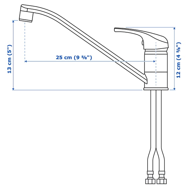 LAGAN single-lever kitchen mixer tap, chrome-plated
