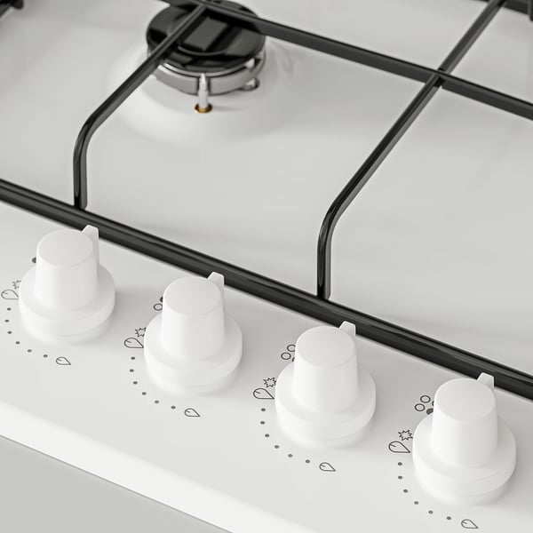 LAGAN gas hob, white, 59 cm