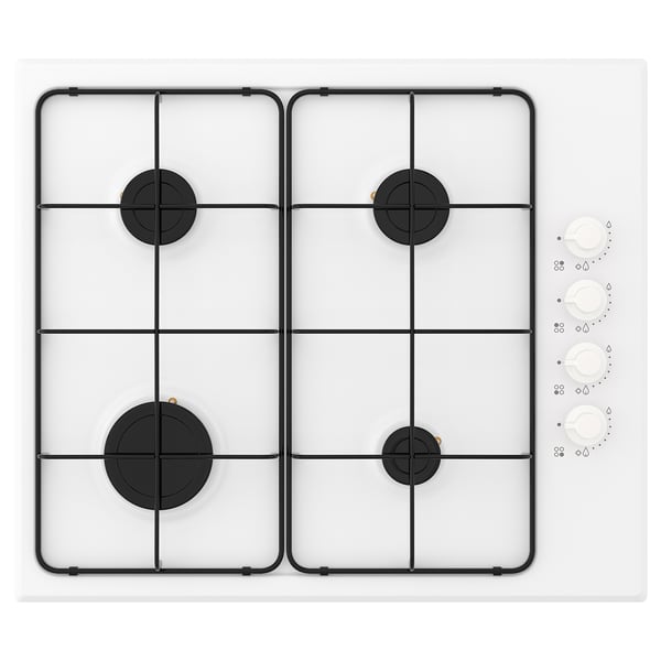 LAGAN gas hob, white, 59 cm