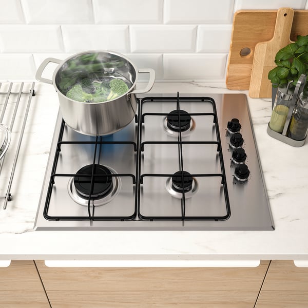 LAGAN gas hob, stainless steel, 59 cm