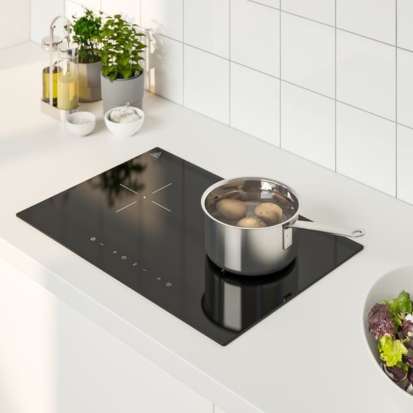 LAGAN induction hob, plug-in 2 zones/black, 56.0x5.7x38.0 cm