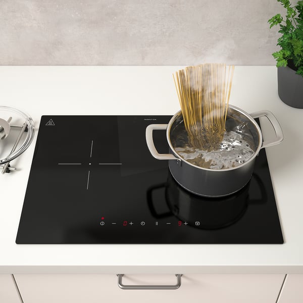 LAGAN induction hob, plug-in 2 zones/black, 56.0x5.7x38.0 cm