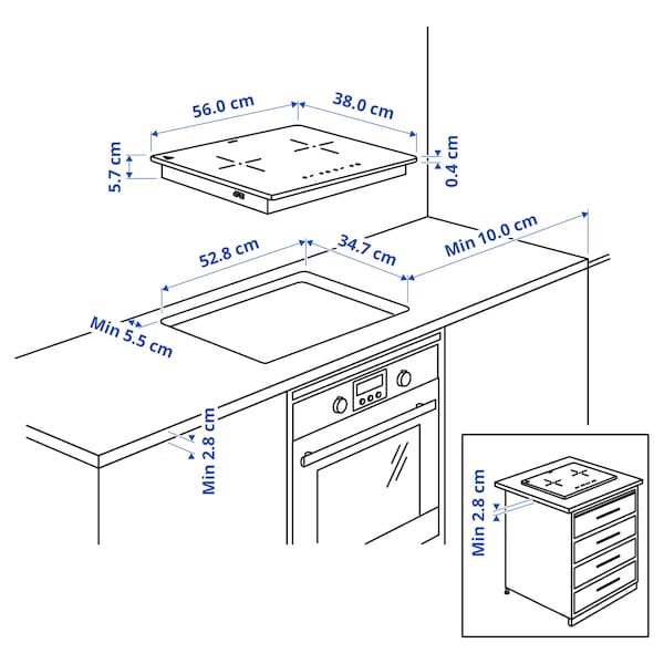 LAGAN Induction hob - plug-in 2 zones/black ,