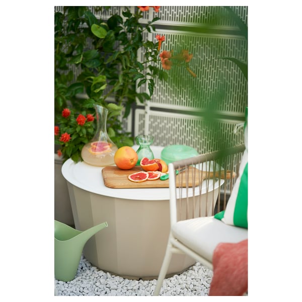 LÅGASKÄR coffee table, outdoor, beige, 74 cm