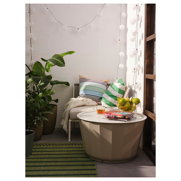 LÅGASKÄR coffee table, outdoor, beige, 74 cm