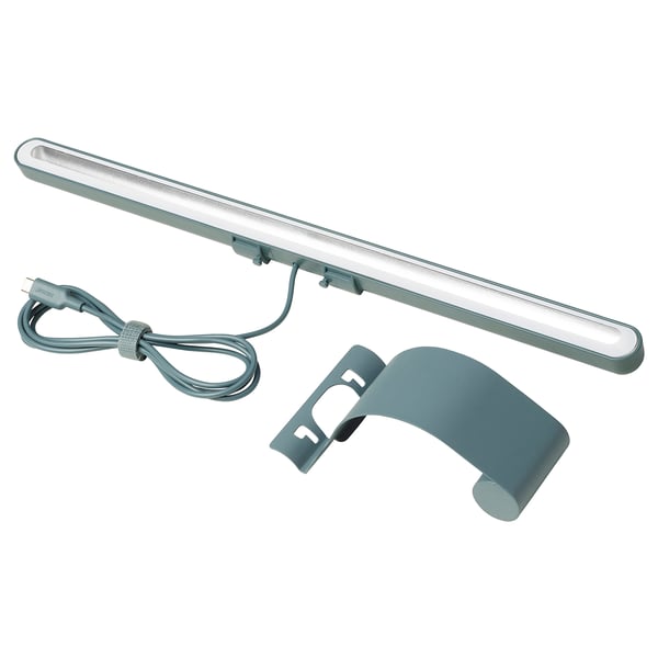 LAGERGÅNG LED lamp for screen, dimmable/turquoise, 40x9 cm