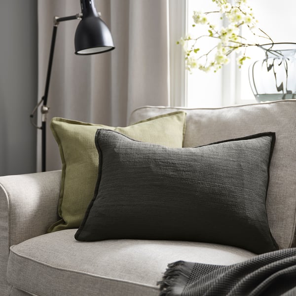 LAGERPOPPEL cushion cover, anthracite, 40x58 cm