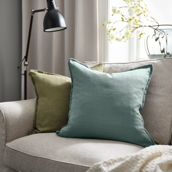 LAGERPOPPEL cushion cover, light blue-grey, 50x50 cm