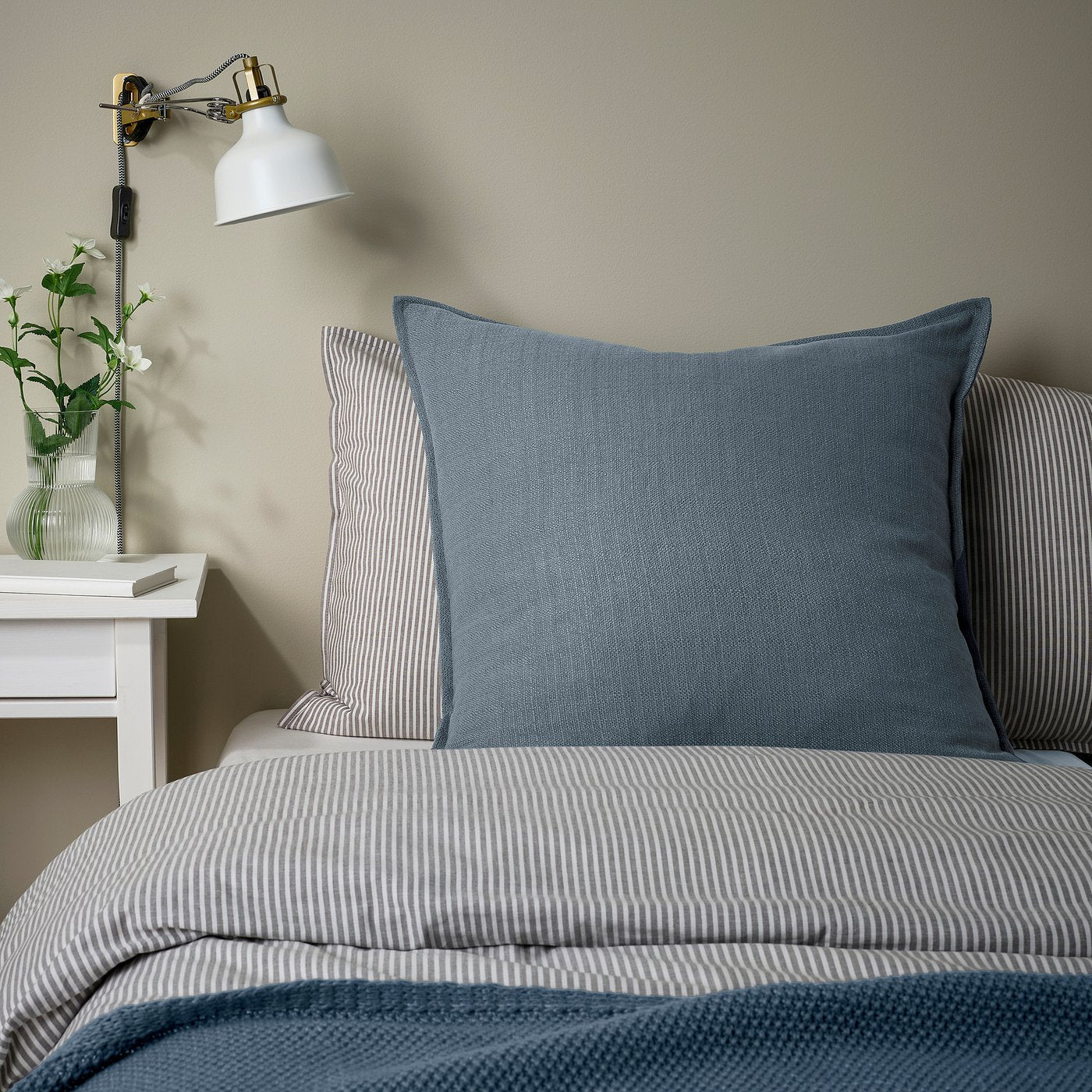 LAGERPOPPEL cushion cover, blue-grey, 65x65 cm