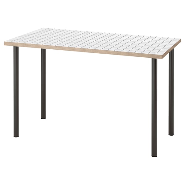 LAGKAPTEN / ADILS desk, white anthracite/dark grey, 120x60 cm