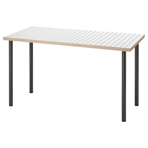 LAGKAPTEN / ADILS - LAGKAPTEN / ADILS Desk, white anthracite/dark grey, 140x60 cm