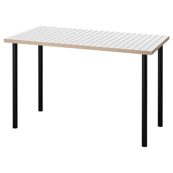 LAGKAPTEN / ADILS - LAGKAPTEN / ADILS Desk, white anthracite/black, 120x60 cm
