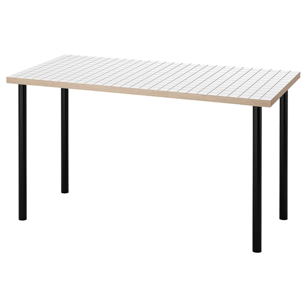 LAGKAPTEN / ADILS - LAGKAPTEN / ADILS Desk, white anthracite/black, 140x60 cm