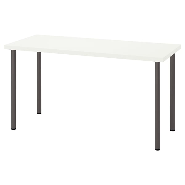 LAGKAPTEN / ADILS desk, white/dark grey, 140x60 cm