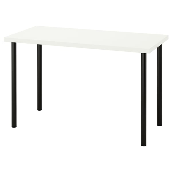 LAGKAPTEN / ADILS desk, white/black, 120x60 cm
