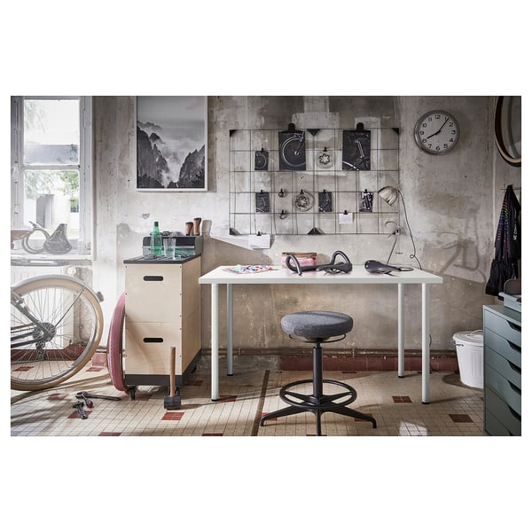 LAGKAPTEN / ADILS desk, white, 140x60 cm
