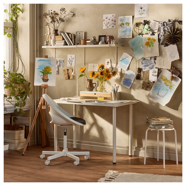 LAGKAPTEN / ADILS desk, white, 120x60 cm