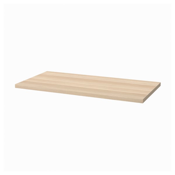 LAGKAPTEN / ADILS desk, white stained oak effect/black, 120x60 cm