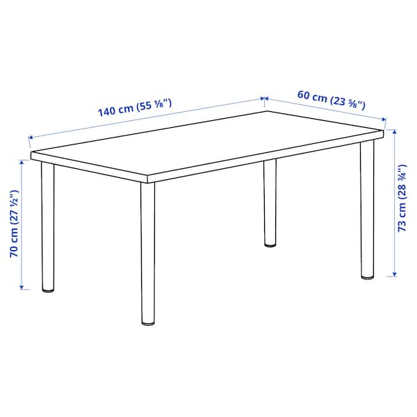 LAGKAPTEN / ADILS - Desk, organic shapes/black white,140x60 cm