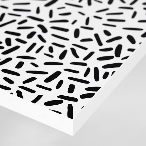 LAGKAPTEN / ADILS - Desk, organic shapes/black white,120x60 cm