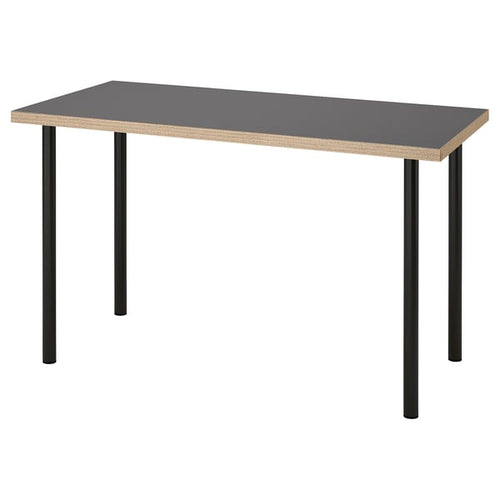 LAGKAPTEN / ADILS - LAGKAPTEN / ADILS Desk, grey/wood effect black, 120x60 cm