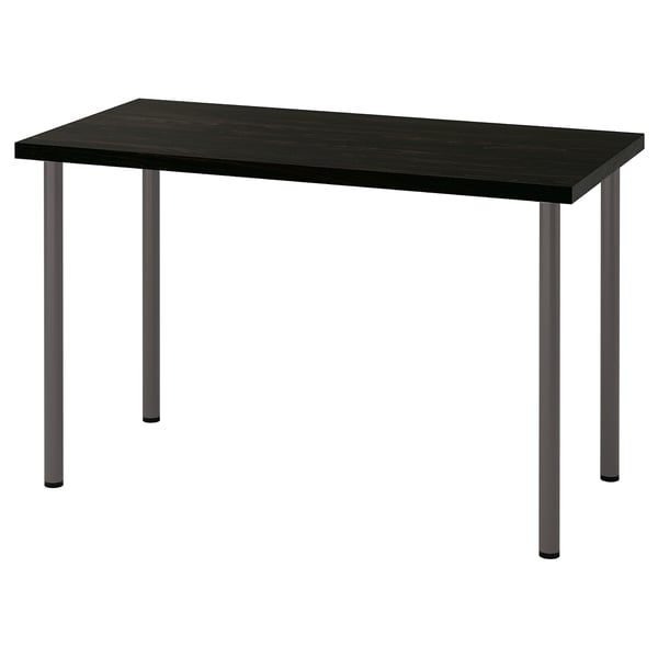 LAGKAPTEN / ADILS desk, black-brown/dark grey, 120x60 cm
