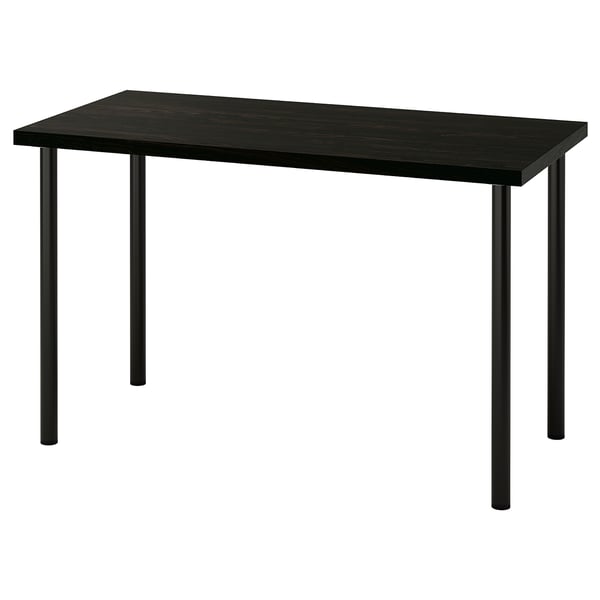 LAGKAPTEN / ADILS desk, black-brown/black, 120x60 cm