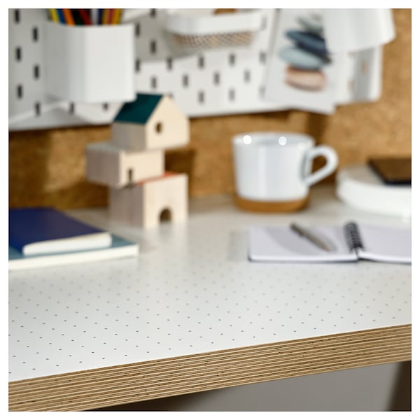 LAGKAPTEN / ADILS - Desk, polka dot pattern/black white,140x60 cm