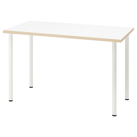 LAGKAPTEN / ADILS - Desk, polka dot pattern/black white,120x60 cm