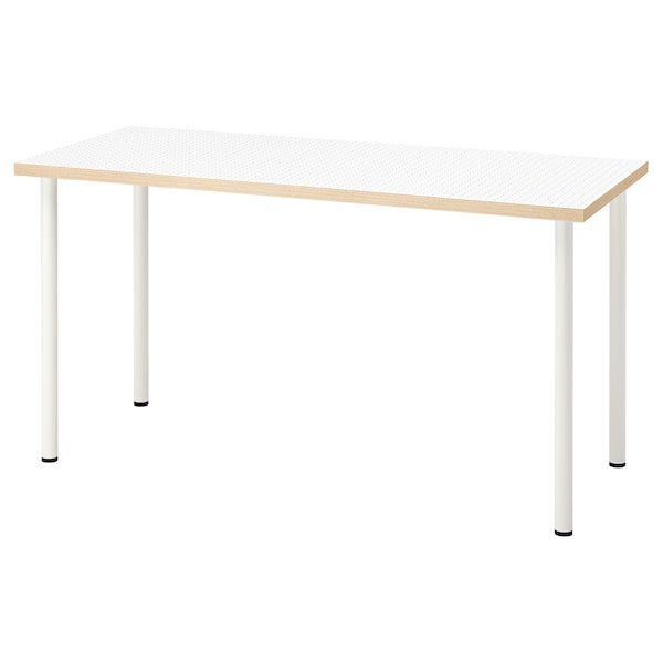 LAGKAPTEN / ADILS - Desk, polka dot pattern/black white,140x60 cm