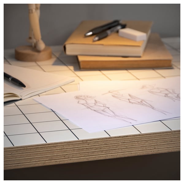 LAGKAPTEN / ALEX - Desk, white anthracite/white, 140x60 cm