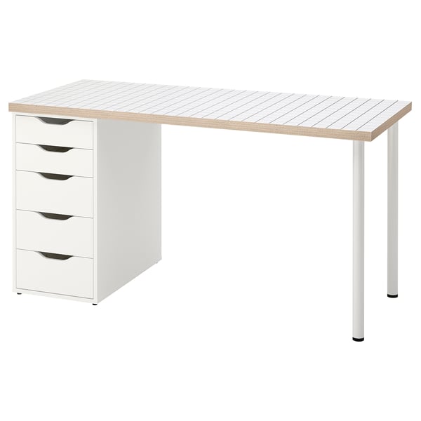 LAGKAPTEN / ALEX - LAGKAPTEN / ALEX Desk, white anthracite/white, 140x60 cm