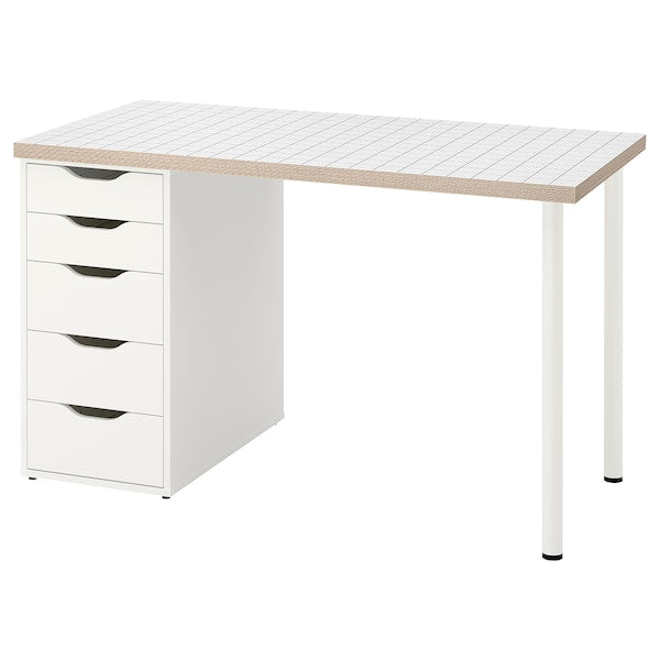 LAGKAPTEN / ALEX - Desk, white anthracite/white, 120x60 cm