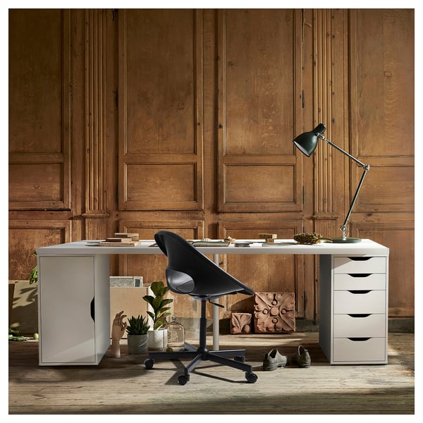 LAGKAPTEN / ALEX desk, white, 200x60 cm