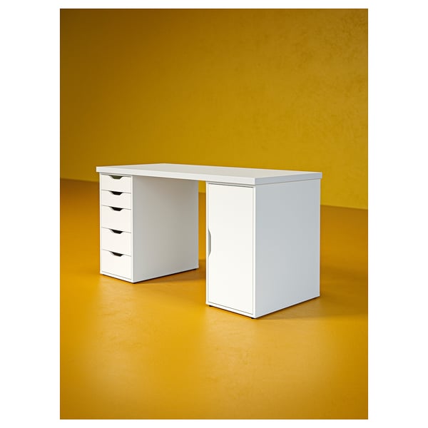 LAGKAPTEN / ALEX desk, white, 140x60 cm