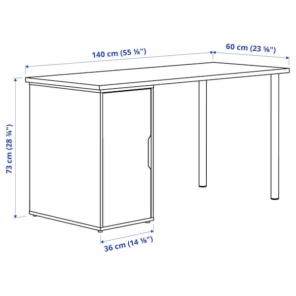 LAGKAPTEN / ALEX - Desk, organic shapes/black white,140x60 cm