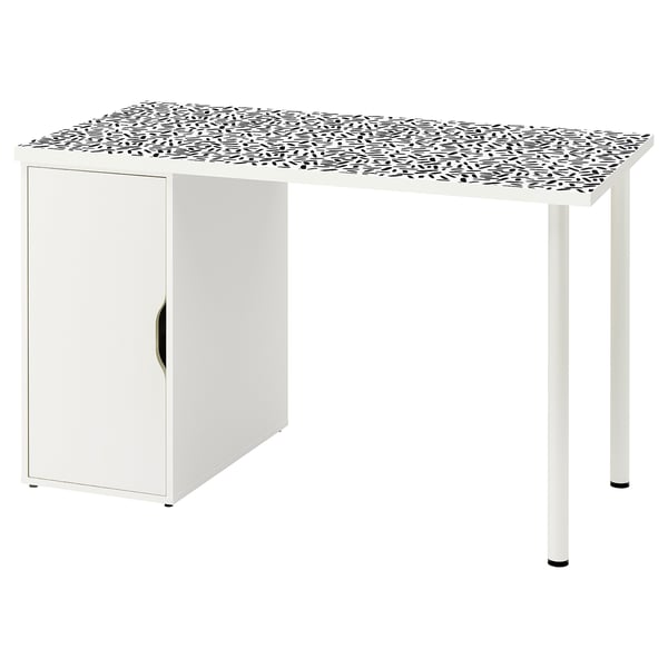 LAGKAPTEN / ALEX desk, black-brown/white, 120x60 cm