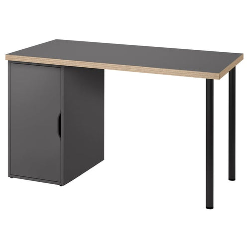 LAGKAPTEN / ALEX - Desk, gray/black wood effect,120x60 cm