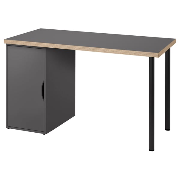 LAGKAPTEN / ALEX - Desk, gray/black wood effect,120x60 cm