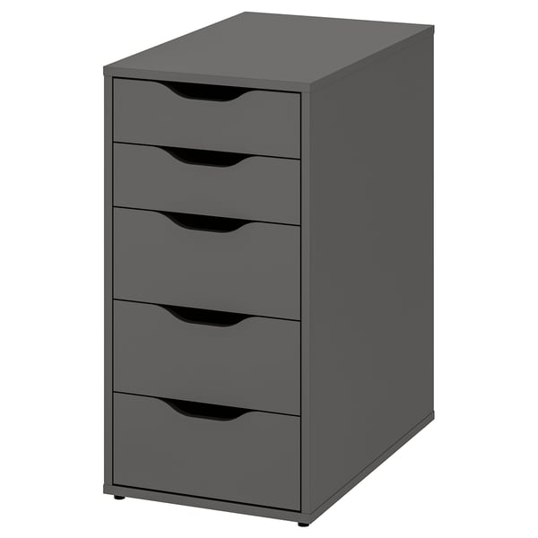 LAGKAPTEN / ALEX - Desk, gray/wood effect, 140x60 cm.