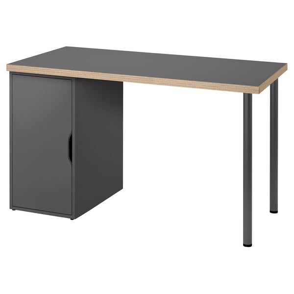 LAGKAPTEN / ALEX desk, grey/wood effect, 120x60 cm