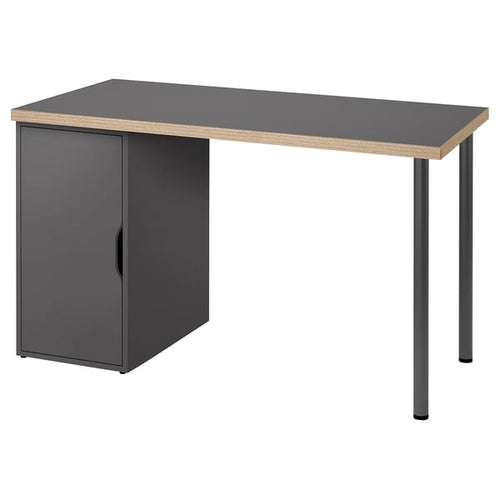 LAGKAPTEN / ALEX - Desk, gray/wood effect,120x60 cm