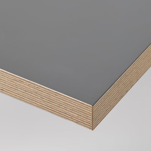 LAGKAPTEN / ALEX desk, grey/wood effect, 140x60 cm