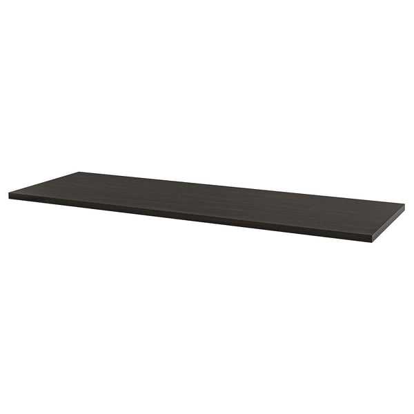 LAGKAPTEN / ALEX desk, black-brown/black, 200x60 cm
