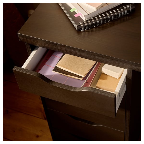 LAGKAPTEN / ALEX desk, black-brown, 140x60 cm