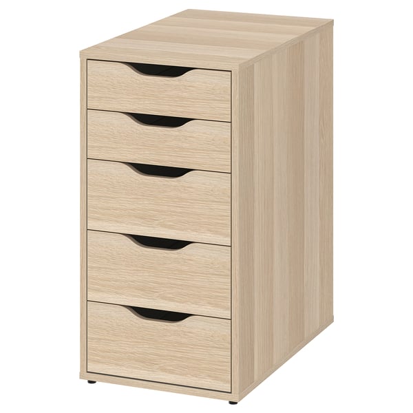 LAGKAPTEN / ALEX desk, white stained/oak effect white, 200x60 cm