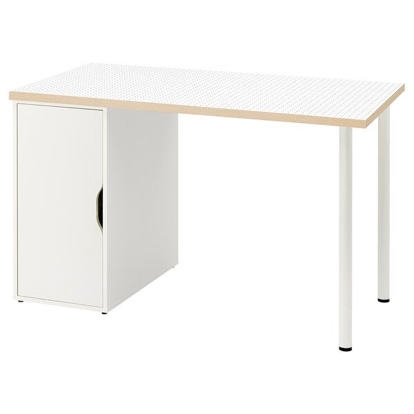 LAGKAPTEN / ALEX - Desk, polka dot pattern/black white,120x60 cm