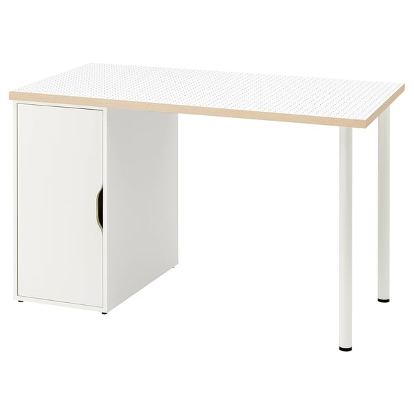 LAGKAPTEN / ALEX - Desk, polka dot pattern/black white,120x60 cm