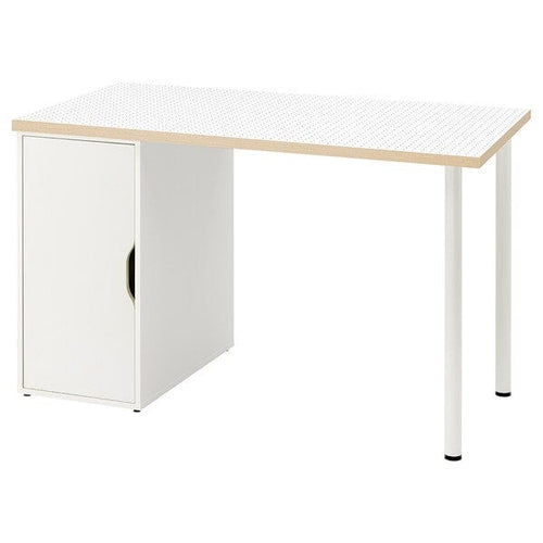 LAGKAPTEN / ALEX - Desk, polka dot pattern/black white,120x60 cm